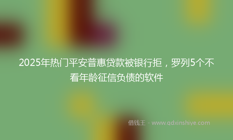 2025年热门平安普惠贷款被银行拒，罗列5个不看年龄征信负债的软件