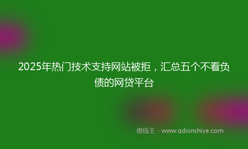 2025年热门技术支持网站被拒，汇总五个不看负债的网贷平台