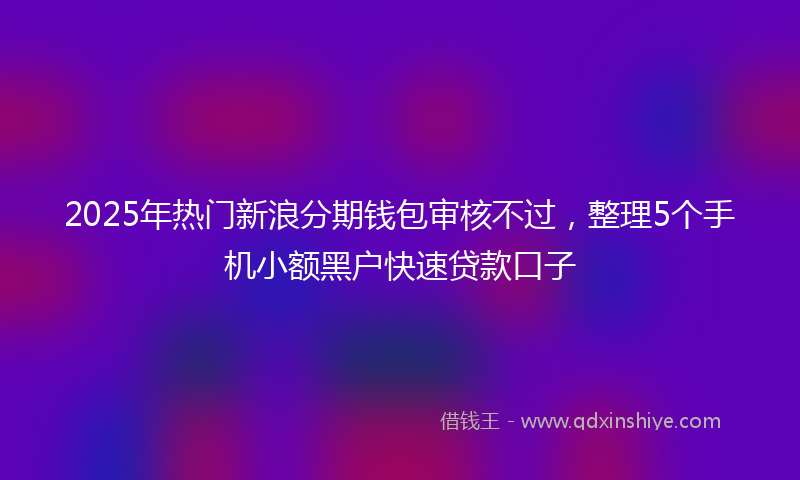 2025年热门新浪分期钱包审核不过，整理5个手机小额黑户快速贷款口子