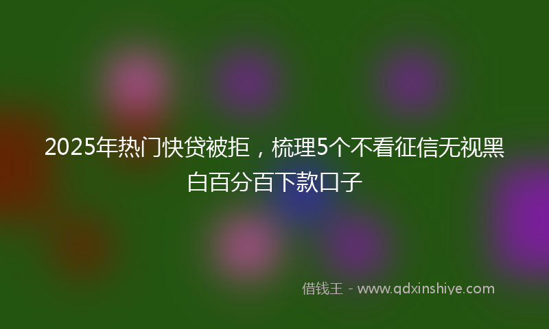 2025年热门快贷被拒，梳理5个不看征信无视黑白百分百下款口子