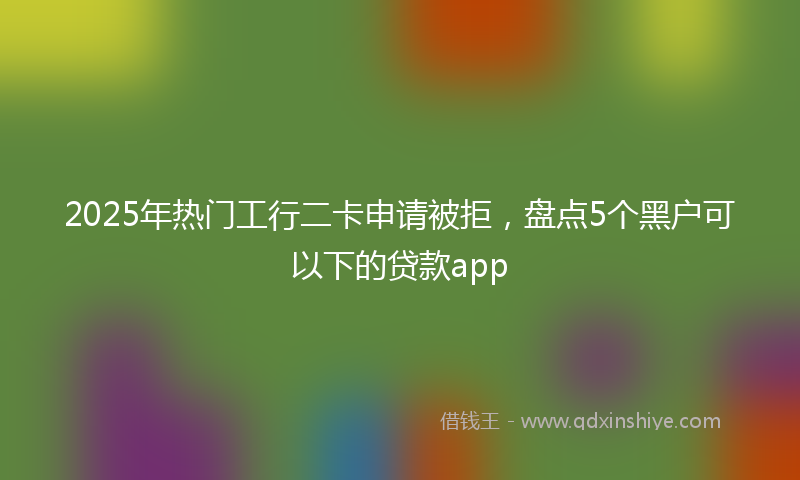 2025年热门工行二卡申请被拒，盘点5个黑户可以下的贷款app