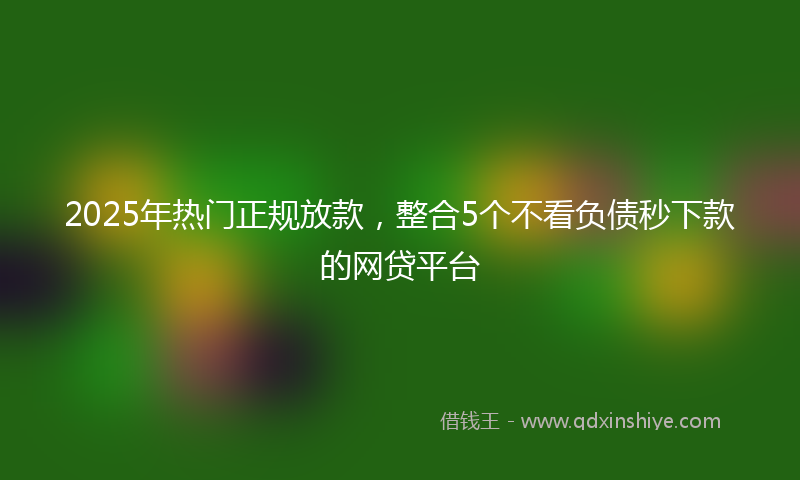 2025年热门正规放款，整合5个不看负债秒下款的网贷平台