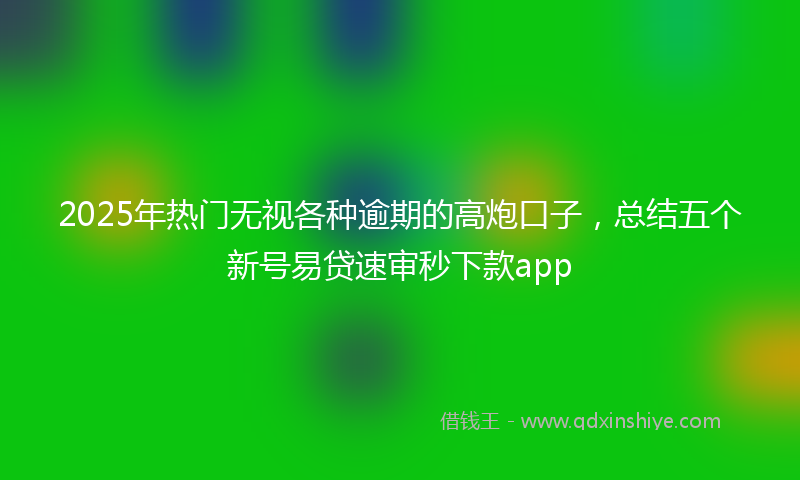 2025年热门无视各种逾期的高炮口子，总结五个新号易贷速审秒下款app