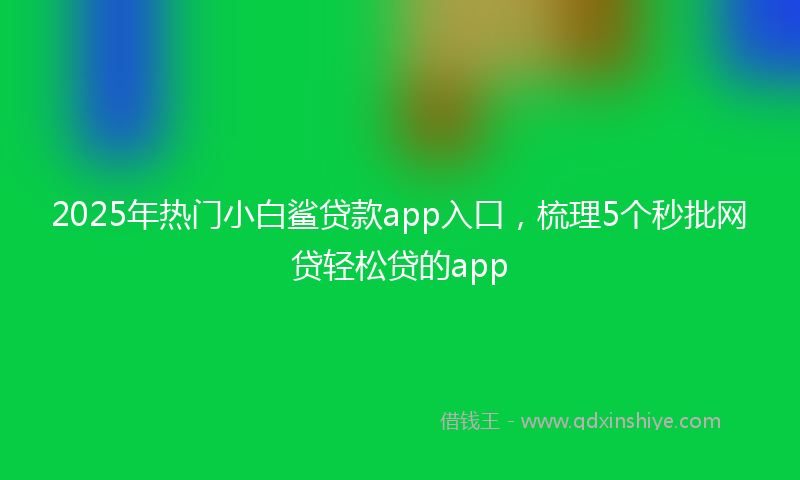 2025年热门小白鲨贷款app入口，梳理5个秒批网贷轻松贷的app