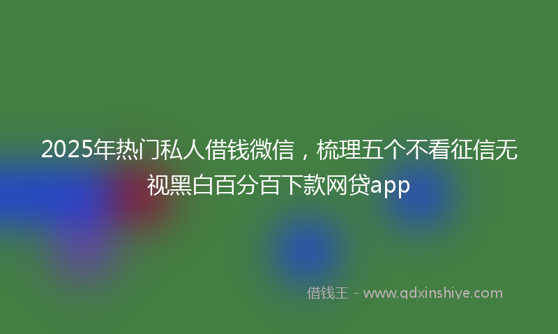 2025年热门私人借钱微信，梳理五个不看征信无视黑白百分百下款网贷app