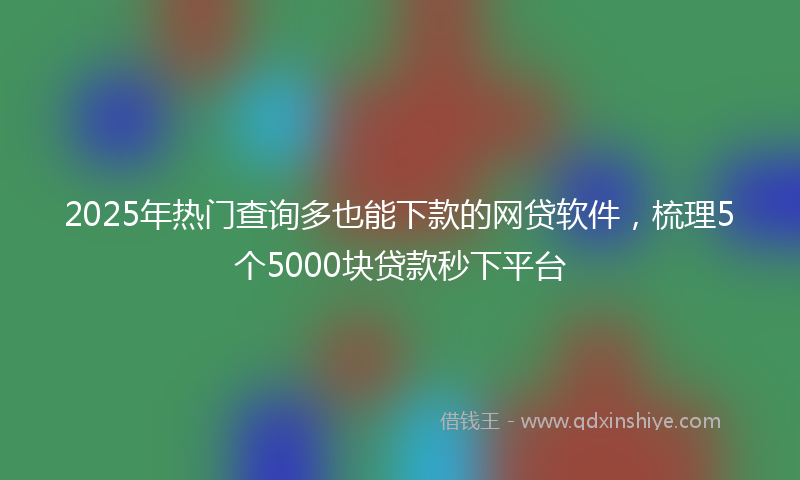 2025年热门查询多也能下款的网贷软件，梳理5个5000块贷款秒下平台