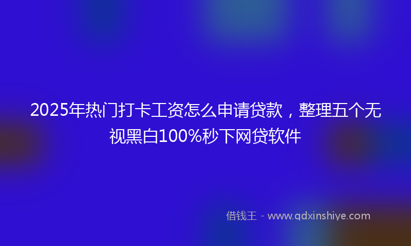 2025年热门打卡工资怎么申请贷款，整理五个无视黑白100%秒下网贷软件