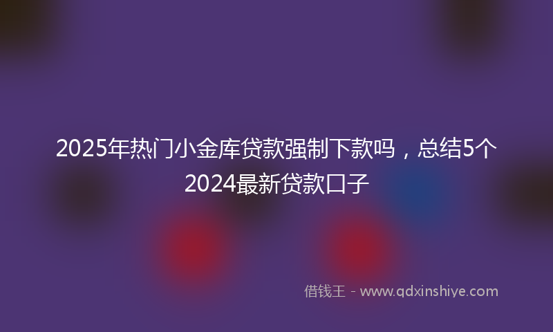 2025年热门小金库贷款强制下款吗，总结5个2024最新贷款口子