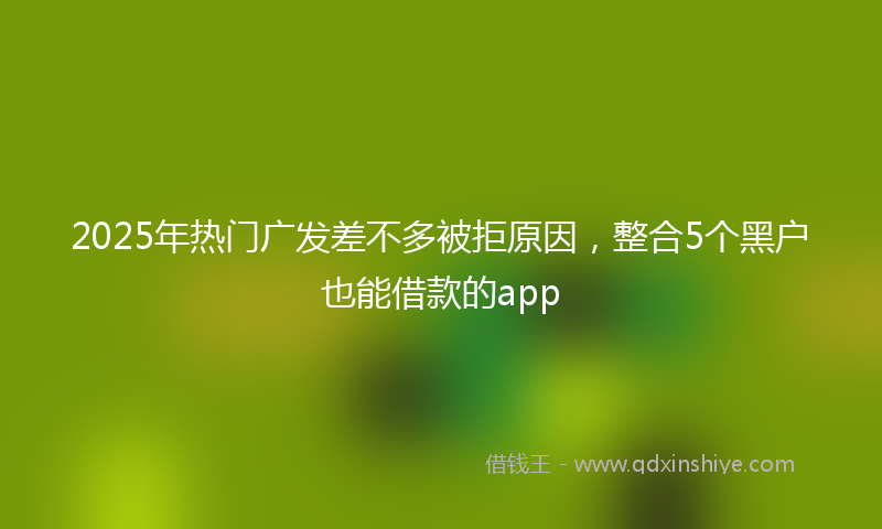 2025年热门广发差不多被拒原因，整合5个黑户也能借款的app