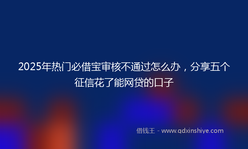 2025年热门必借宝审核不通过怎么办，分享五个征信花了能网贷的口子