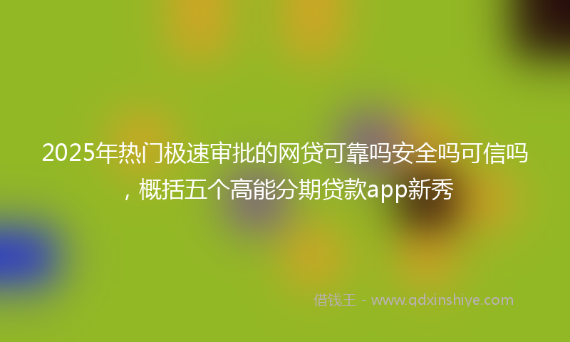 2025年热门极速审批的网贷可靠吗安全吗可信吗，概括五个高能分期贷款app新秀