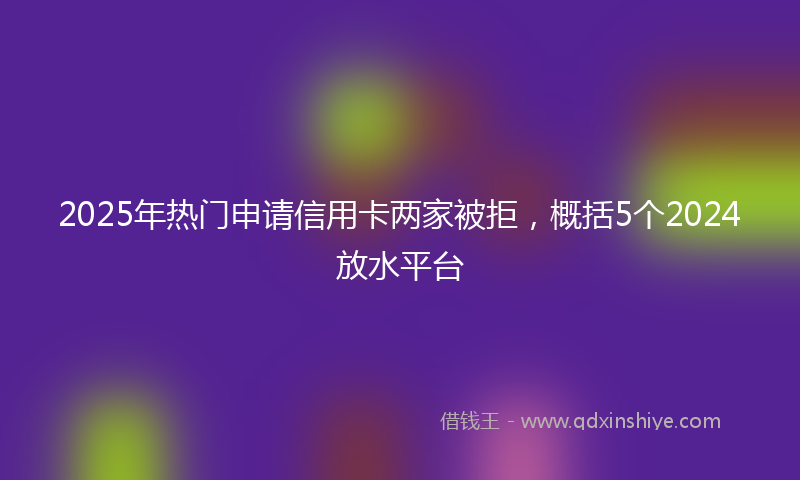 2025年热门申请信用卡两家被拒，概括5个2024放水平台
