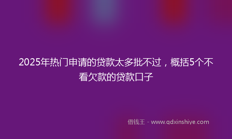 2025年热门申请的贷款太多批不过，概括5个不看欠款的贷款口子