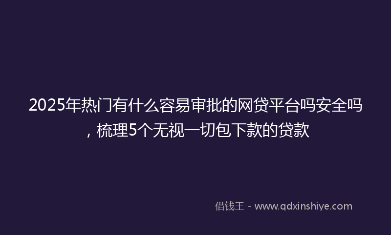 2025年热门有什么容易审批的网贷平台吗安全吗，梳理5个无视一切包下款的贷款