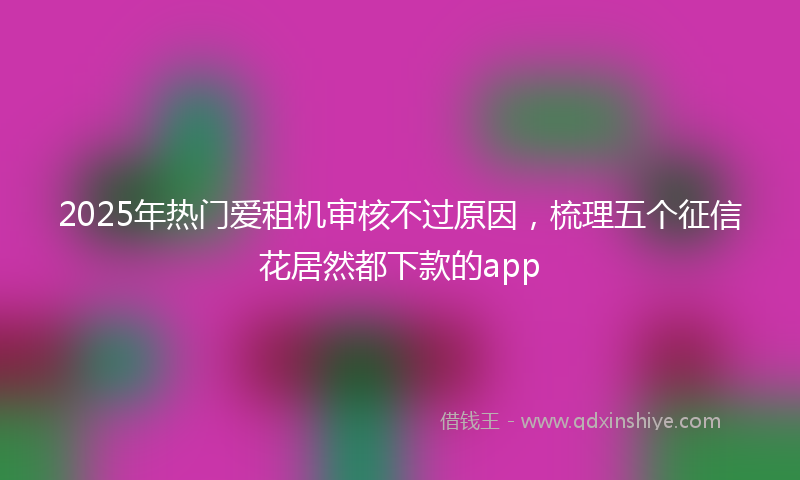 2025年热门爱租机审核不过原因，梳理五个征信花居然都下款的app