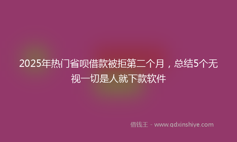 2025年热门省呗借款被拒第二个月，总结5个无视一切是人就下款软件