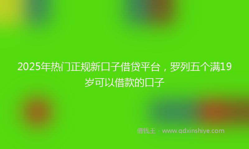 2025年热门正规新口子借贷平台，罗列五个满19岁可以借款的口子