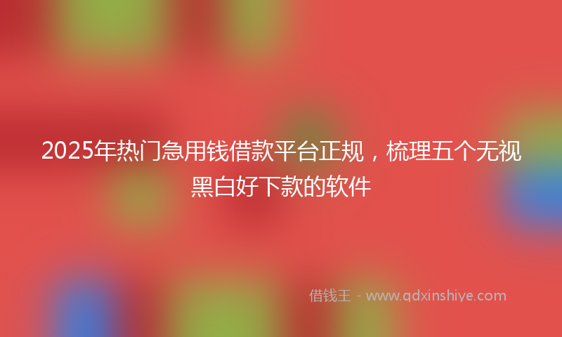2025年热门急用钱借款平台正规，梳理五个无视黑白好下款的软件