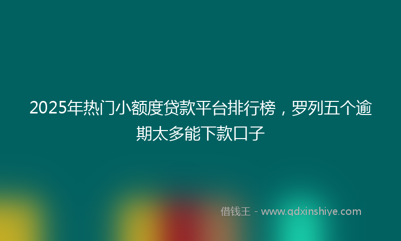 2025年热门小额度贷款平台排行榜，罗列五个逾期太多能下款口子