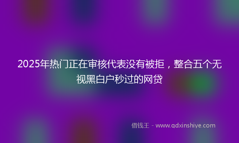 2025年热门正在审核代表没有被拒，整合五个无视黑白户秒过的网贷