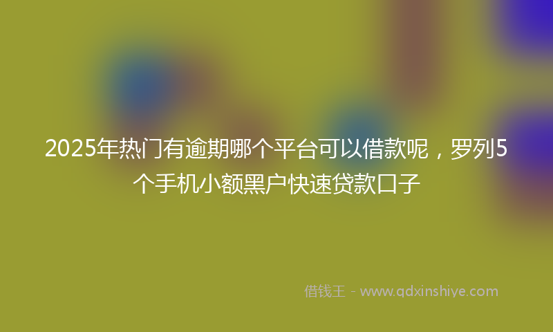 2025年热门有逾期哪个平台可以借款呢，罗列5个手机小额黑户快速贷款口子
