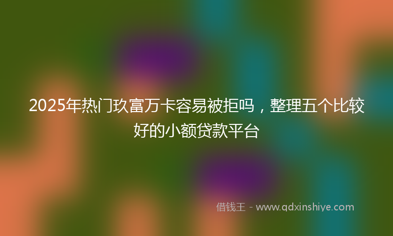 2025年热门玖富万卡容易被拒吗，整理五个比较好的小额贷款平台