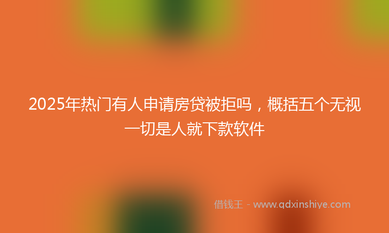 2025年热门有人申请房贷被拒吗，概括五个无视一切是人就下款软件