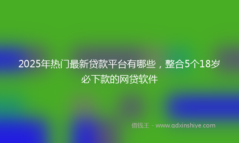 2025年热门最新贷款平台有哪些，整合5个18岁必下款的网贷软件