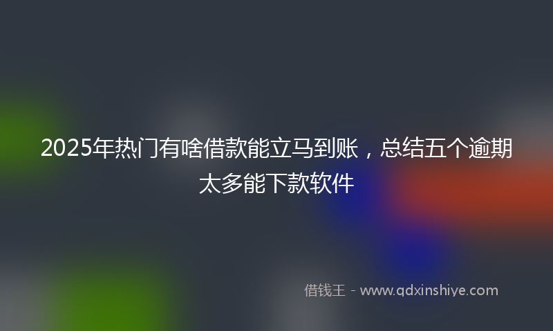 2025年热门有啥借款能立马到账，总结五个逾期太多能下款软件