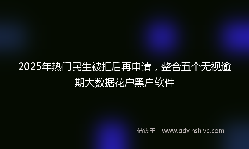 2025年热门民生被拒后再申请，整合五个无视逾期大数据花户黑户软件