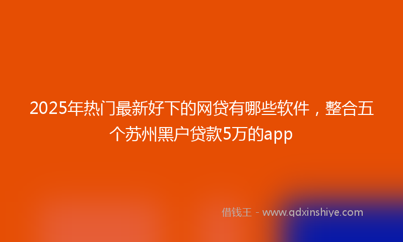 2025年热门最新好下的网贷有哪些软件，整合五个苏州黑户贷款5万的app