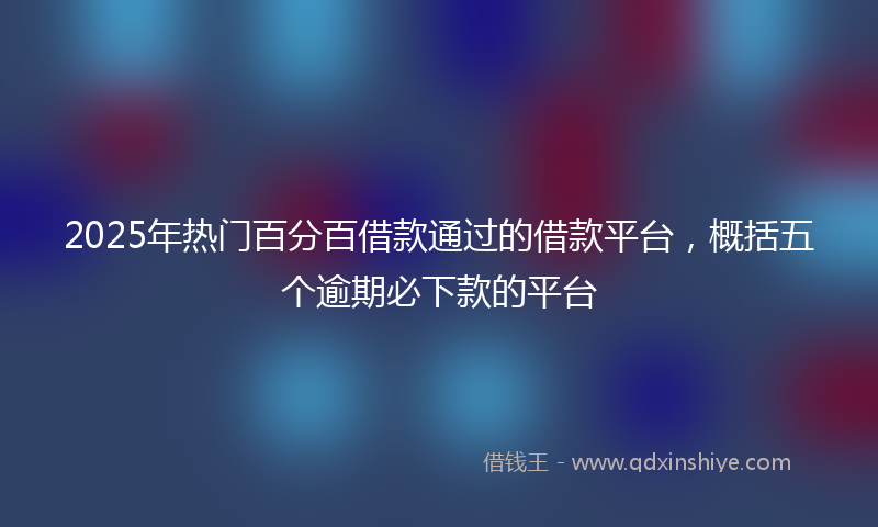 2025年热门百分百借款通过的借款平台，概括五个逾期必下款的平台