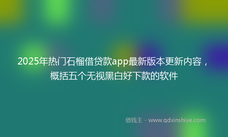 2025年热门石榴借贷款app最新版本更新内容，概括五个无视黑白好下款的软件