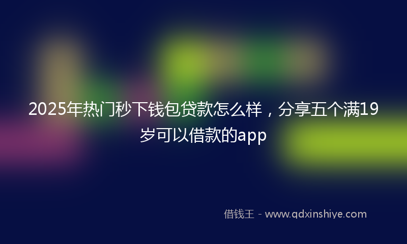 2025年热门秒下钱包贷款怎么样，分享五个满19岁可以借款的app