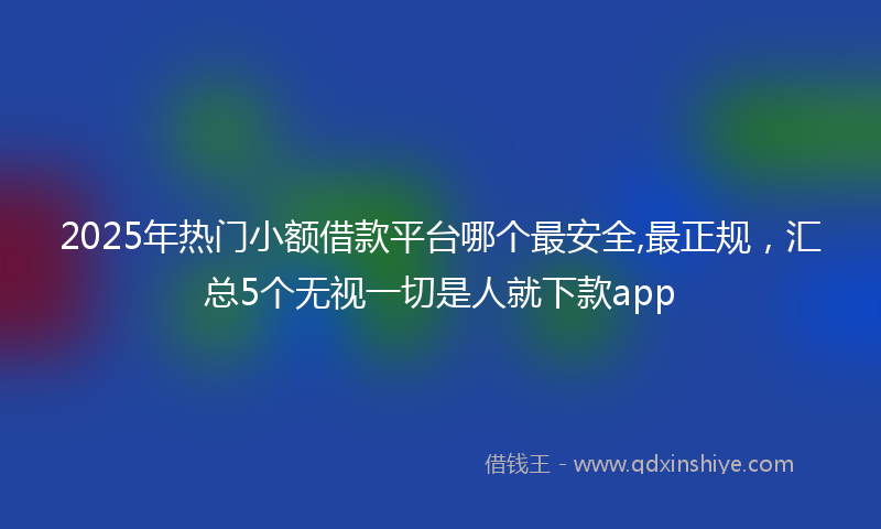 2025年热门小额借款平台哪个最安全,最正规，汇总5个无视一切是人就下款app