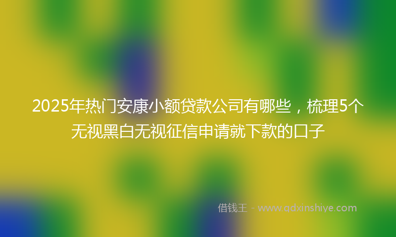 2025年热门安康小额贷款公司有哪些，梳理5个无视黑白无视征信申请就下款的口子