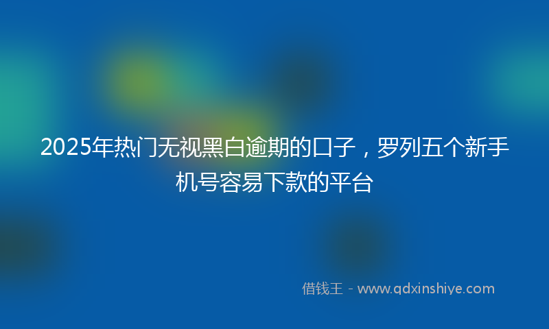 2025年热门无视黑白逾期的口子，罗列五个新手机号容易下款的平台