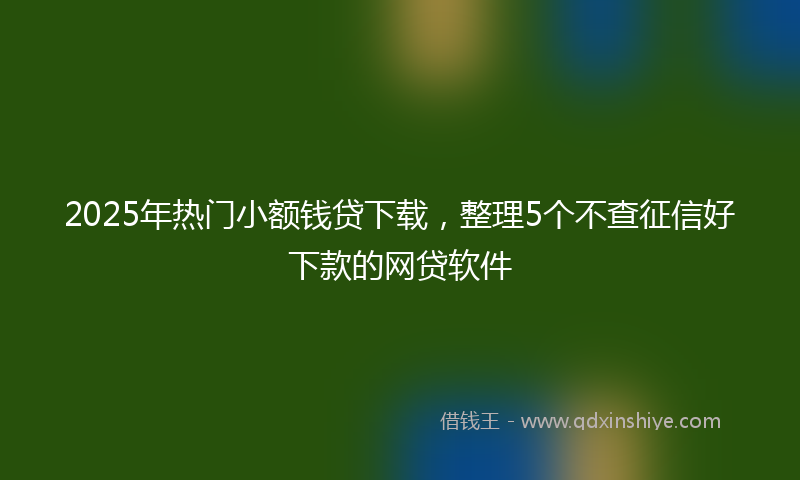 2025年热门小额钱贷下载，整理5个不查征信好下款的网贷软件