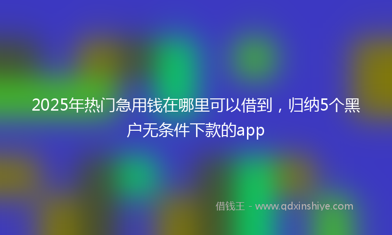 2025年热门急用钱在哪里可以借到，归纳5个黑户无条件下款的app
