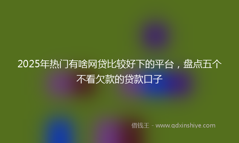 2025年热门有啥网贷比较好下的平台，盘点五个不看欠款的贷款口子