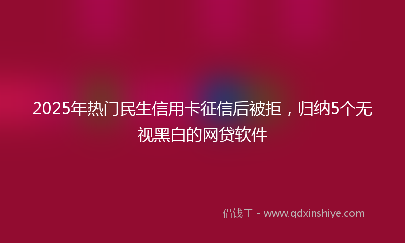 2025年热门民生信用卡征信后被拒，归纳5个无视黑白的网贷软件