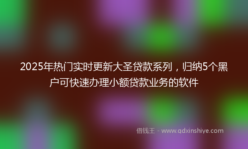 2025年热门实时更新大圣贷款系列，归纳5个黑户可快速办理小额贷款业务的软件
