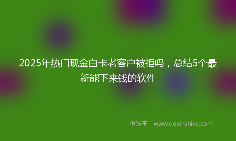 2025年热门现金白卡老客户被拒吗，总结5个最新能下来钱的软件