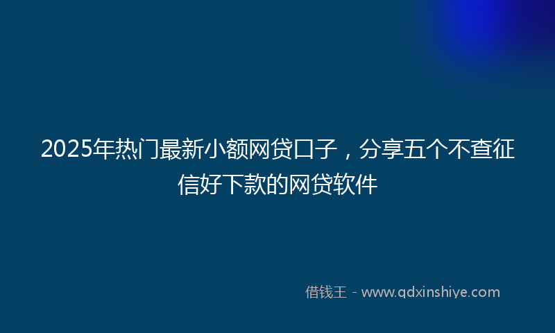 2025年热门最新小额网贷口子，分享五个不查征信好下款的网贷软件