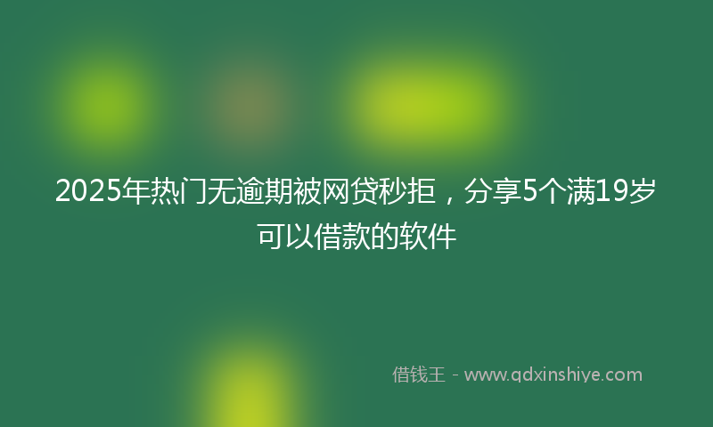 2025年热门无逾期被网贷秒拒，分享5个满19岁可以借款的软件