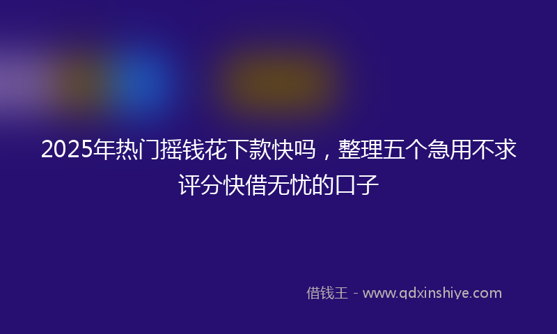 2025年热门摇钱花下款快吗，整理五个急用不求评分快借无忧的口子