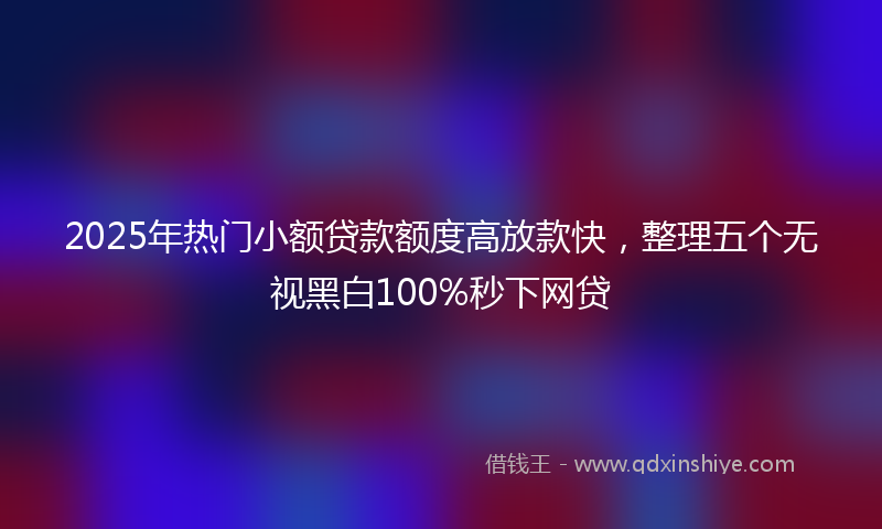 2025年热门小额贷款额度高放款快，整理五个无视黑白100%秒下网贷