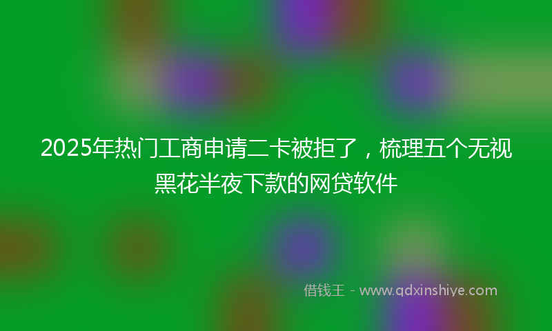 2025年热门工商申请二卡被拒了，梳理五个无视黑花半夜下款的网贷软件