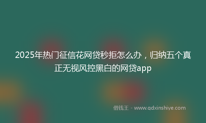 2025年热门征信花网贷秒拒怎么办，归纳五个真正无视风控黑白的网贷app
