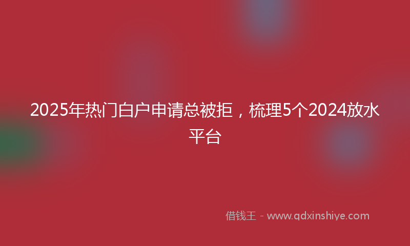 2025年热门白户申请总被拒，梳理5个2024放水平台